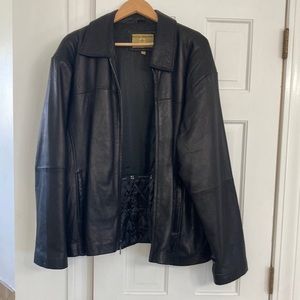 Black soft leather Boston Harbour jacket.